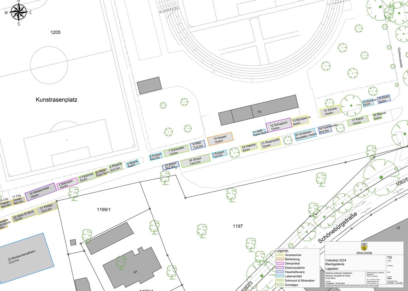 Lageplan des Marktgelände